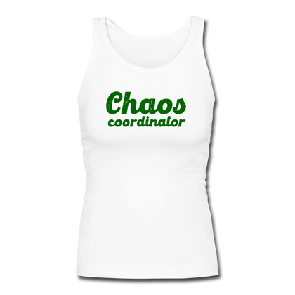 Chaos Coordinator Women's Longer Length Fitted Tank - white