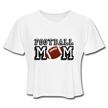 Football Mom Women's Cropped T-Shirt - white