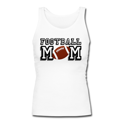 Football Mom Women's Longer Length Fitted Tank - white