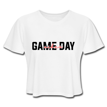 Game Day Vibes Women's Cropped T-Shirt - white