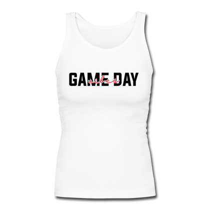 Game Day Vibes Women's Longer Length Fitted Tank - white