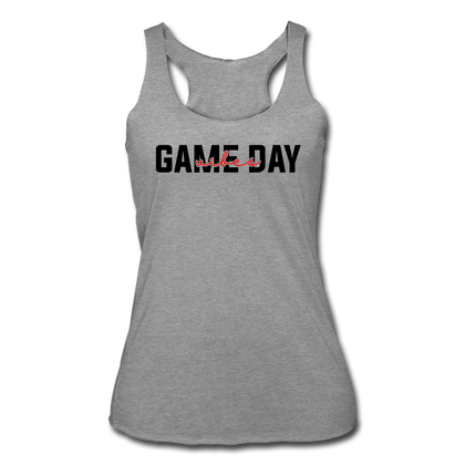 Game Day Vibes Women’s Tri-Blend Racerback Tank - heather gray