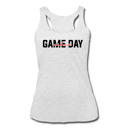 Game Day Vibes Women’s Tri-Blend Racerback Tank - heather white