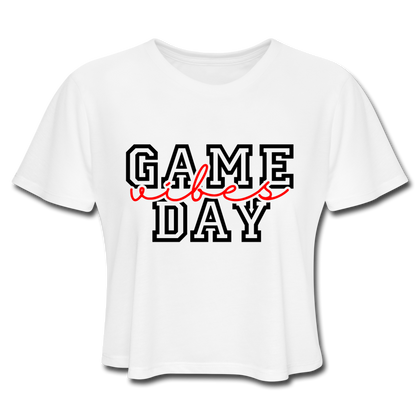 Game Day Vibes Women's Cropped T-Shirt - white