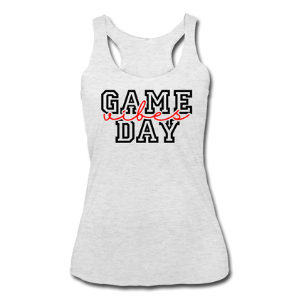 Game Day Vibes Women’s Tri-Blend Racerback Tank - heather white