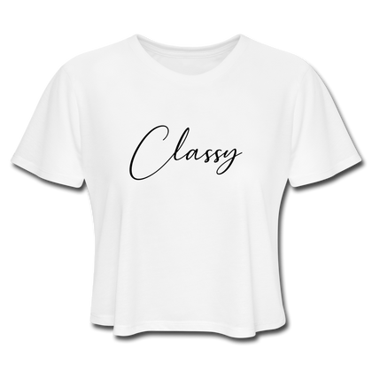 Classy Women's Cropped T-Shirt - white