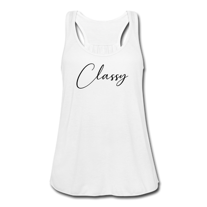 Classy Women's Flowy Tank Top - white