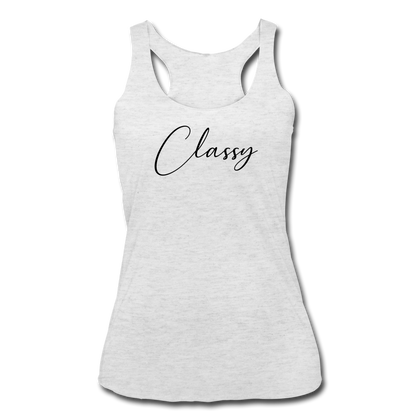 Classy Women’s Tri-Blend Racerback Tank - heather white