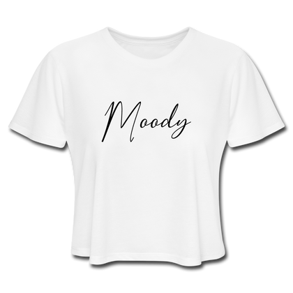 Moody Women's Cropped T-Shirt - white