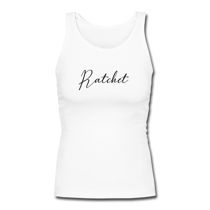 Ratchet Women's Longer Length Fitted Tank - white