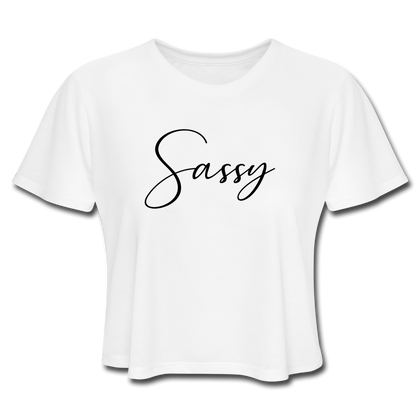 Sassy Women's Cropped T-Shirt - white