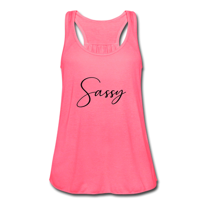 Sassy Women's Flowy Tank Top - neon pink