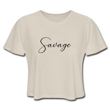 Savage Women's Cropped T-Shirt - dust