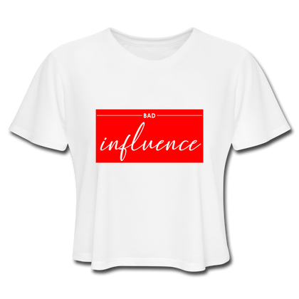 Bad Influence Women's Cropped T-Shirt - white