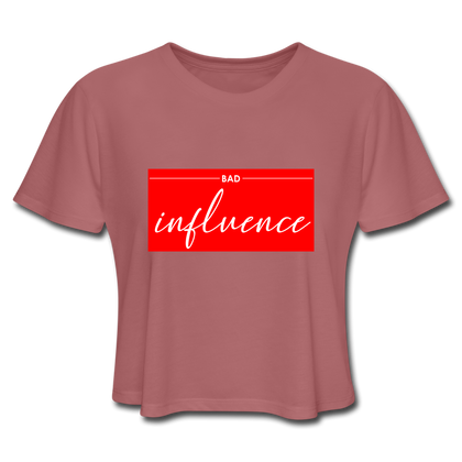 Bad Influence Women's Cropped T-Shirt - mauve