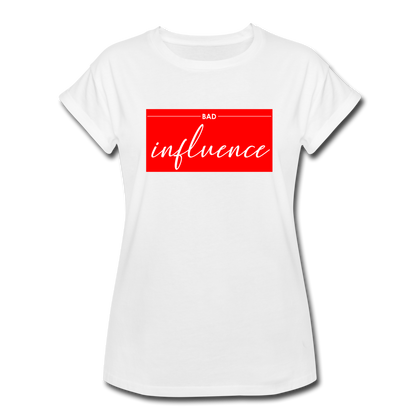 Bad Influence Women's Relaxed Fit T-Shirt - white