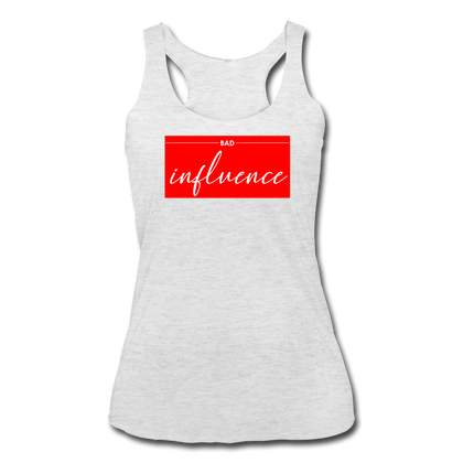 Bad Influence Women’s Tri-Blend Racerback Tank - heather white