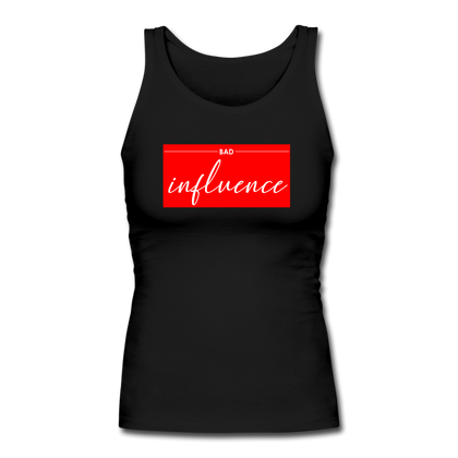 Bad Influence Women's Longer Length Fitted Tank - black