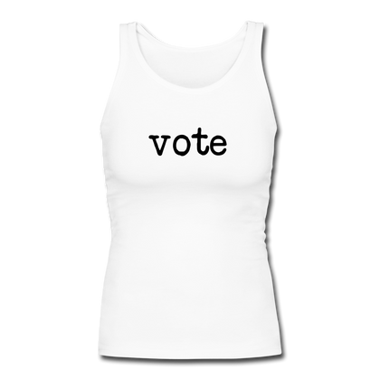 Vote Women's Longer Length Fitted Tank - white