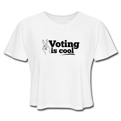 Voting is Cool Women's Cropped T-Shirt - white