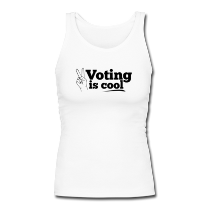 Voting is Cool Women's Longer Length Fitted Tank - white