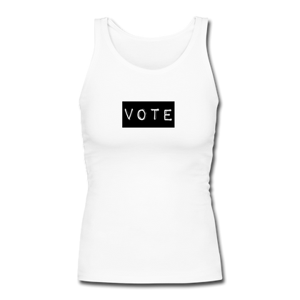 Vote Women's Longer Length Fitted Tank - white