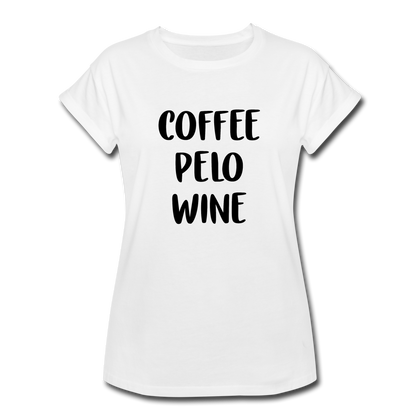 Coffee Pelo Wine Women's Relaxed Fit T-Shirt - white