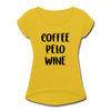 Coffee Pelo Wine Women's Roll Cuff T-Shirt