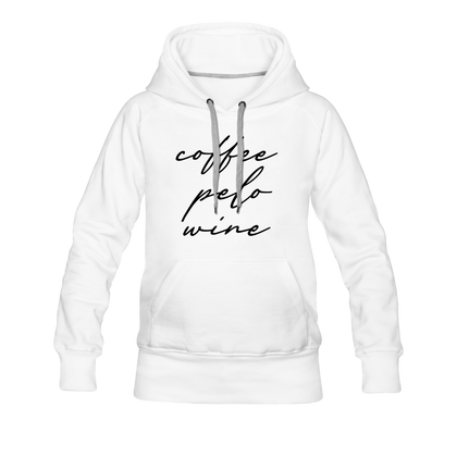 Coffee Pelo Wine Women’s Premium Hoodie - white