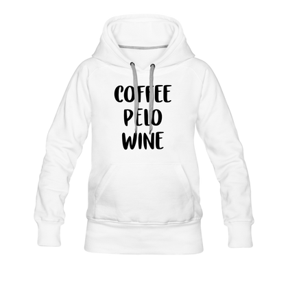 Coffee Pelo Wine Women’s Premium Hoodie - white