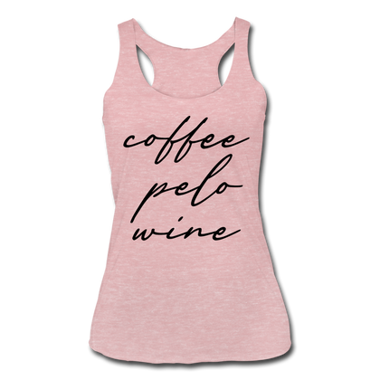 Coffee Pelo Wine Women’s Tri-Blend Racerback Tank - heather dusty rose