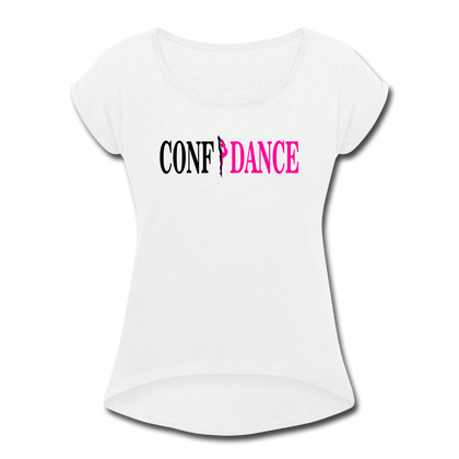 CONFIDANCE Women's Roll Cuff T-Shirt - white