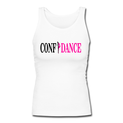 Confidance Women's Longer Length Fitted Tank - white