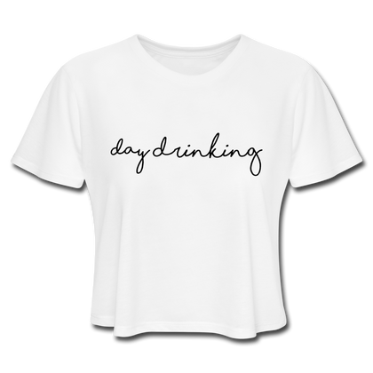 Day Drinking Women's Cropped T-Shirt - white