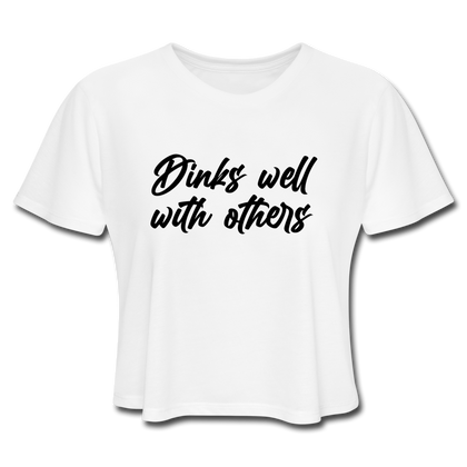 Drinks Well With Others Women's Cropped T-Shirt - white