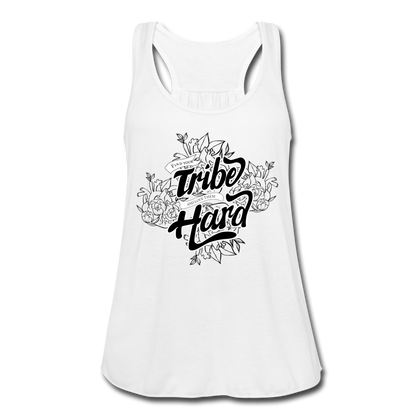 Find Your Tribe and Love Them Hard Women's Flowy Tank Top - white