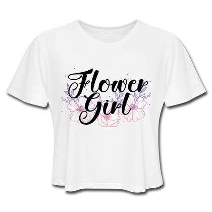 Flower Girl Women's Cropped T-Shirt - white