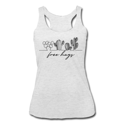 Free Hugs Women’s Tri-Blend Racerback Tank - heather white