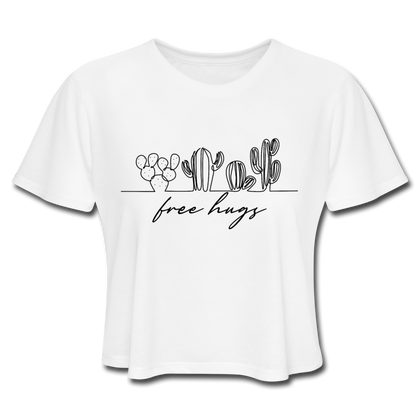 Free Hugs Women's Cropped T-Shirt - white