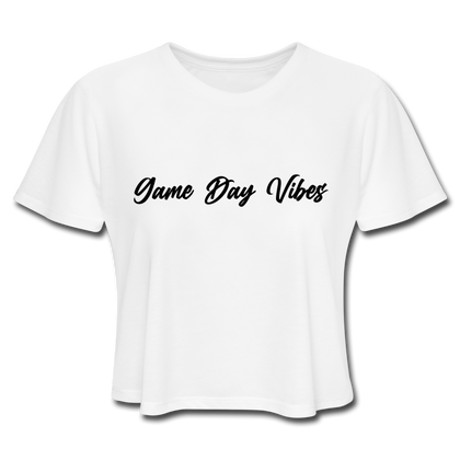 Game Day Vibes Women's Cropped T-Shirt - white