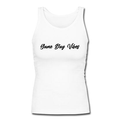 Game Day Vibes Women's Longer Length Fitted Tank - white