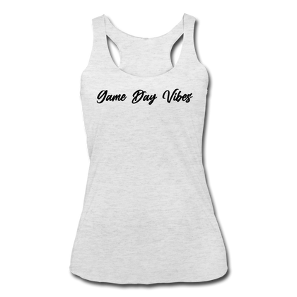 Game Day Vibes Women’s Tri-Blend Racerback Tank - heather white