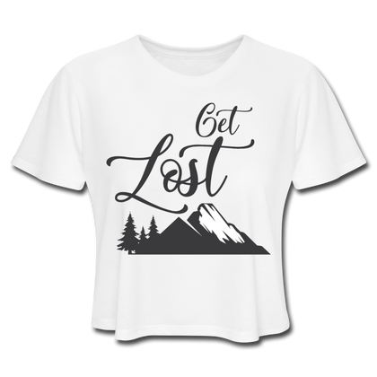 Get Lost Women's Cropped T-Shirt - white