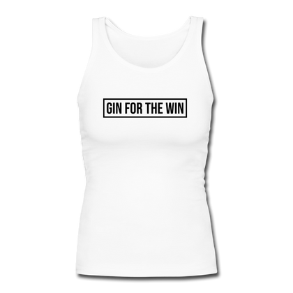 Gin For The Win Women's Longer Length Fitted Tank - white