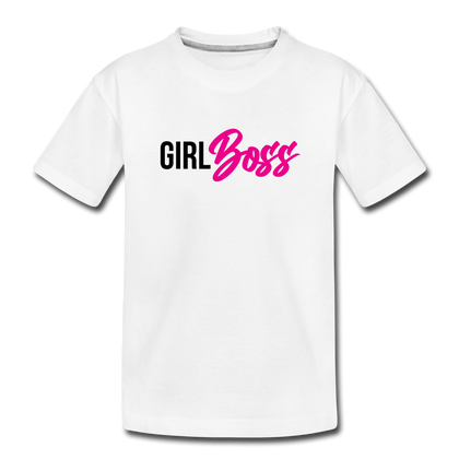 Girl Boss Toddler Premium Organic T-Shirt - white