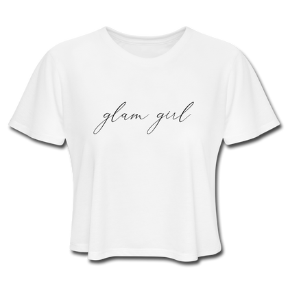 Glam Girl Women's Cropped T-Shirt - white