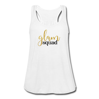 Glam Squad Women's Flowy Tank Top - white