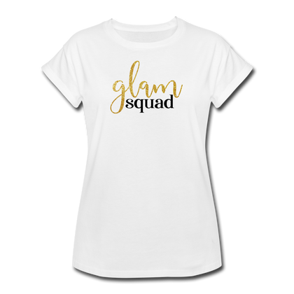 Glam Squad Women's Relaxed Fit T-Shirt - white