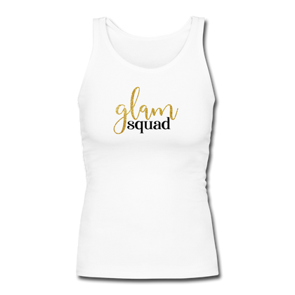 Glam Squad Women's Longer Length Fitted Tank - white