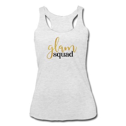 Glam Squad Women’s Tri-Blend Racerback Tank - heather white